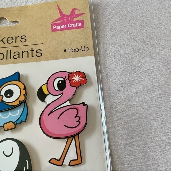 Crafter’s Square Colorful Pop Up Stickers Trio Package Set Sloth Llama Birds - Picture 5 of 15